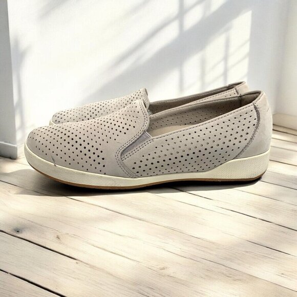 Dansko Odina Slip On Comfort Shoe Perforated Grey Nubuck Leather US 8.5/9.0 - Picture 3 of 8
